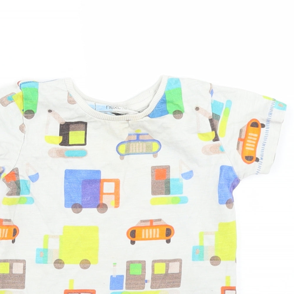 NEXT Baby White Polka Dot  Basic T-Shirt Size 9-12 Months  - vehicles