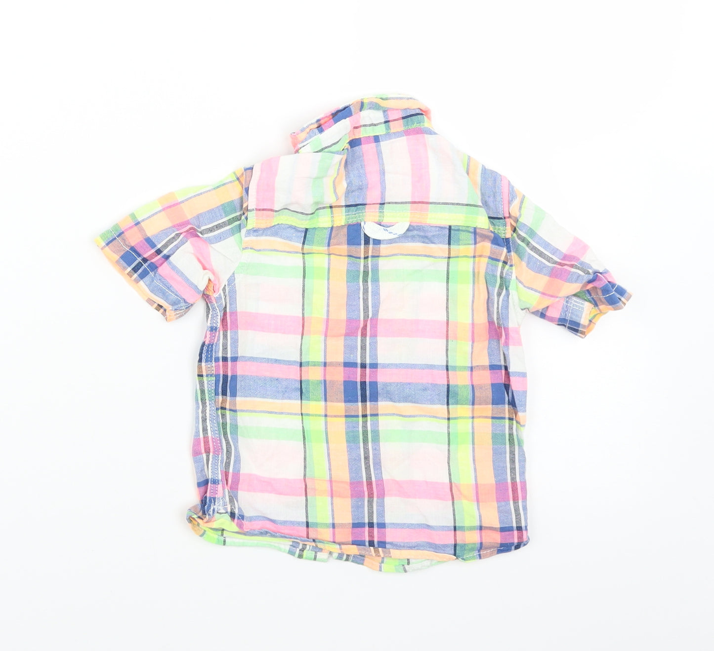 NEXT Baby White Plaid  Basic Button-Up Size 9-12 Months