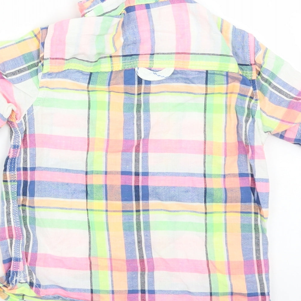 NEXT Baby White Plaid  Basic Button-Up Size 9-12 Months