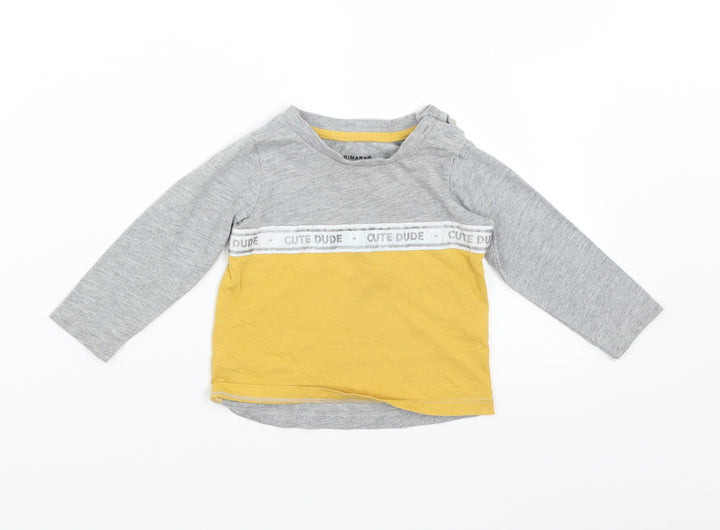 Primark Baby Grey   Basic T-Shirt Size 6-9 Months