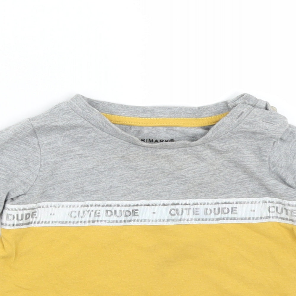 Primark Baby Grey   Basic T-Shirt Size 6-9 Months