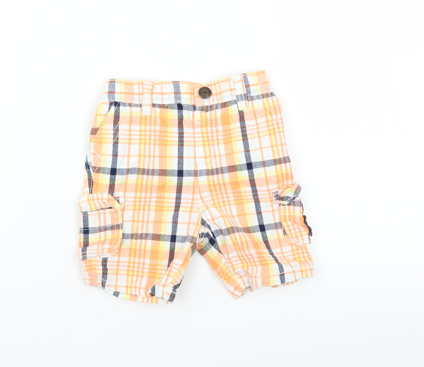 Rebel Baby Orange Plaid   Trousers Size 9-12 Months