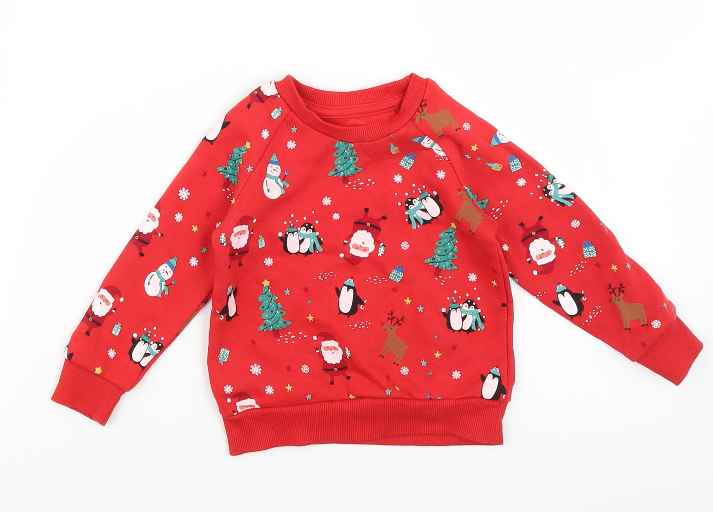 Primark Baby Red Polka Dot  Pullover Jumper Size 9-12 Months  - christmas