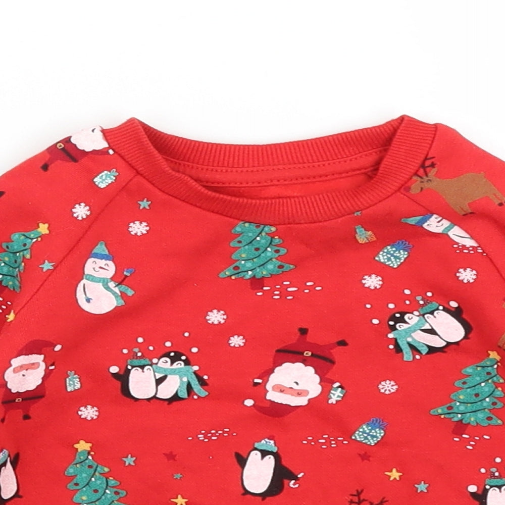 Primark Baby Red Polka Dot  Pullover Jumper Size 9-12 Months  - christmas