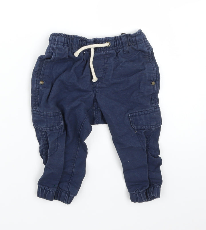 H&M Baby Blue   Cargo Trousers Size 9-12 Months