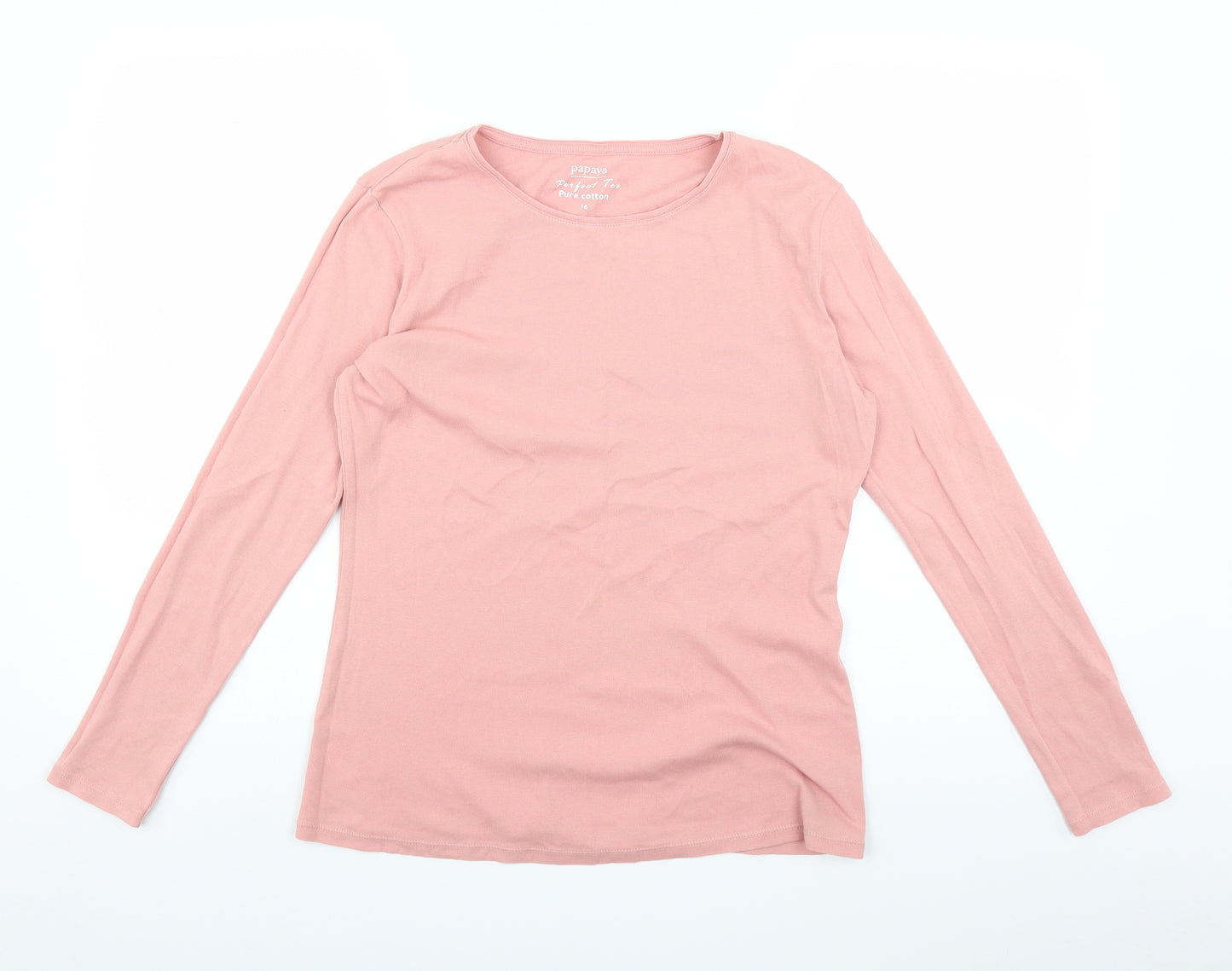 Papaya Womens Pink   Basic T-Shirt Size 16