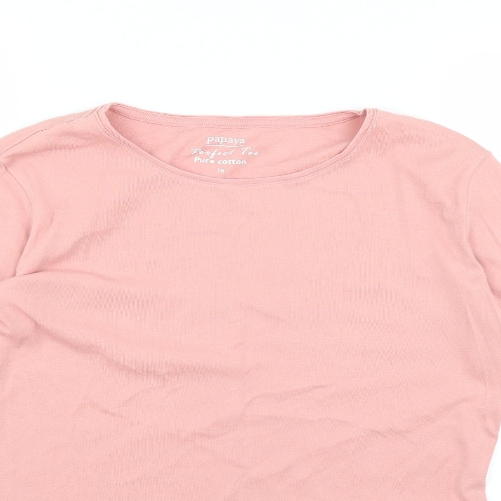 Papaya Womens Pink   Basic T-Shirt Size 16