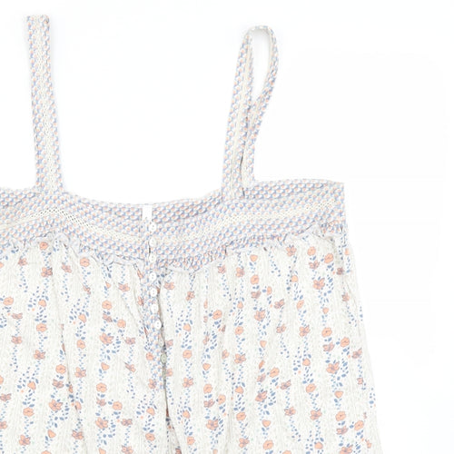 Marks and Spencer Womens White Floral  Basic Blouse Size 16