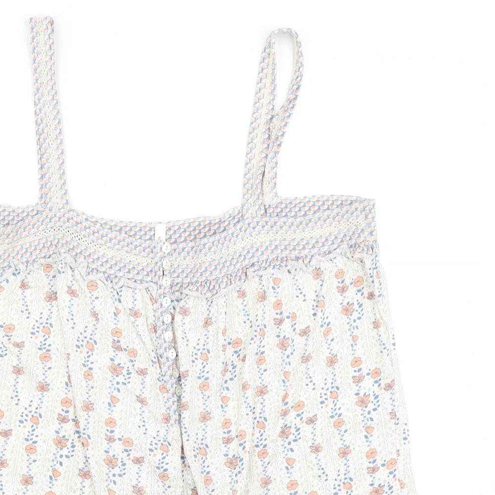 Marks and Spencer Womens White Floral  Basic Blouse Size 16