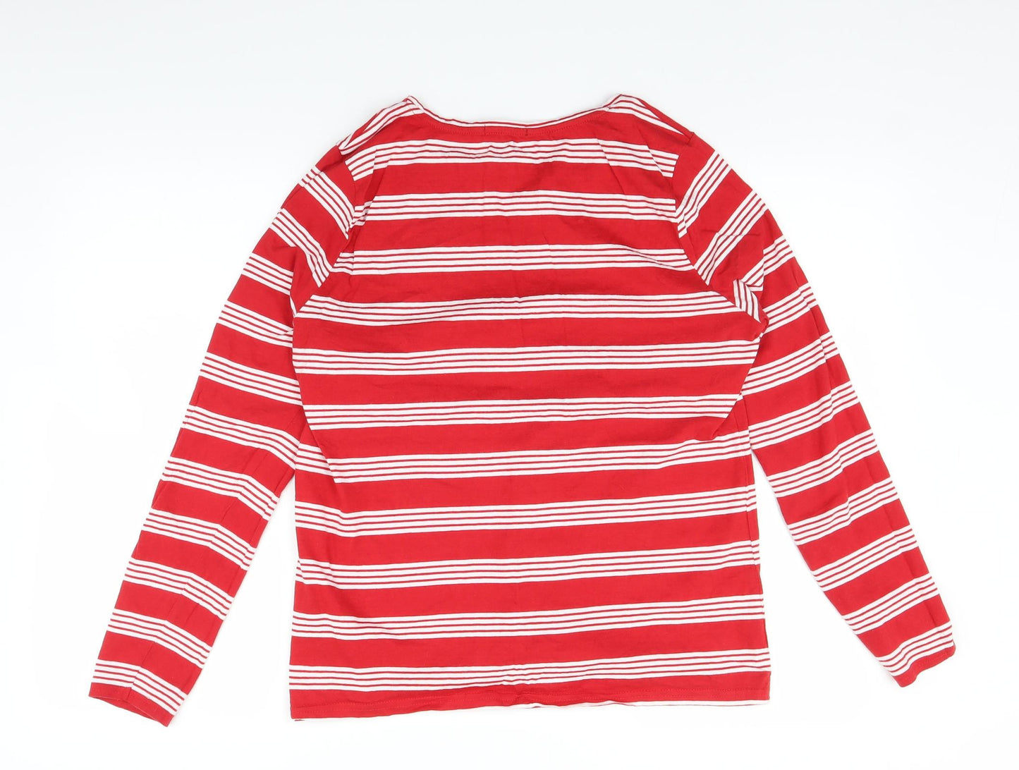 Pep&Co Womens Red Striped  Basic T-Shirt Size 18