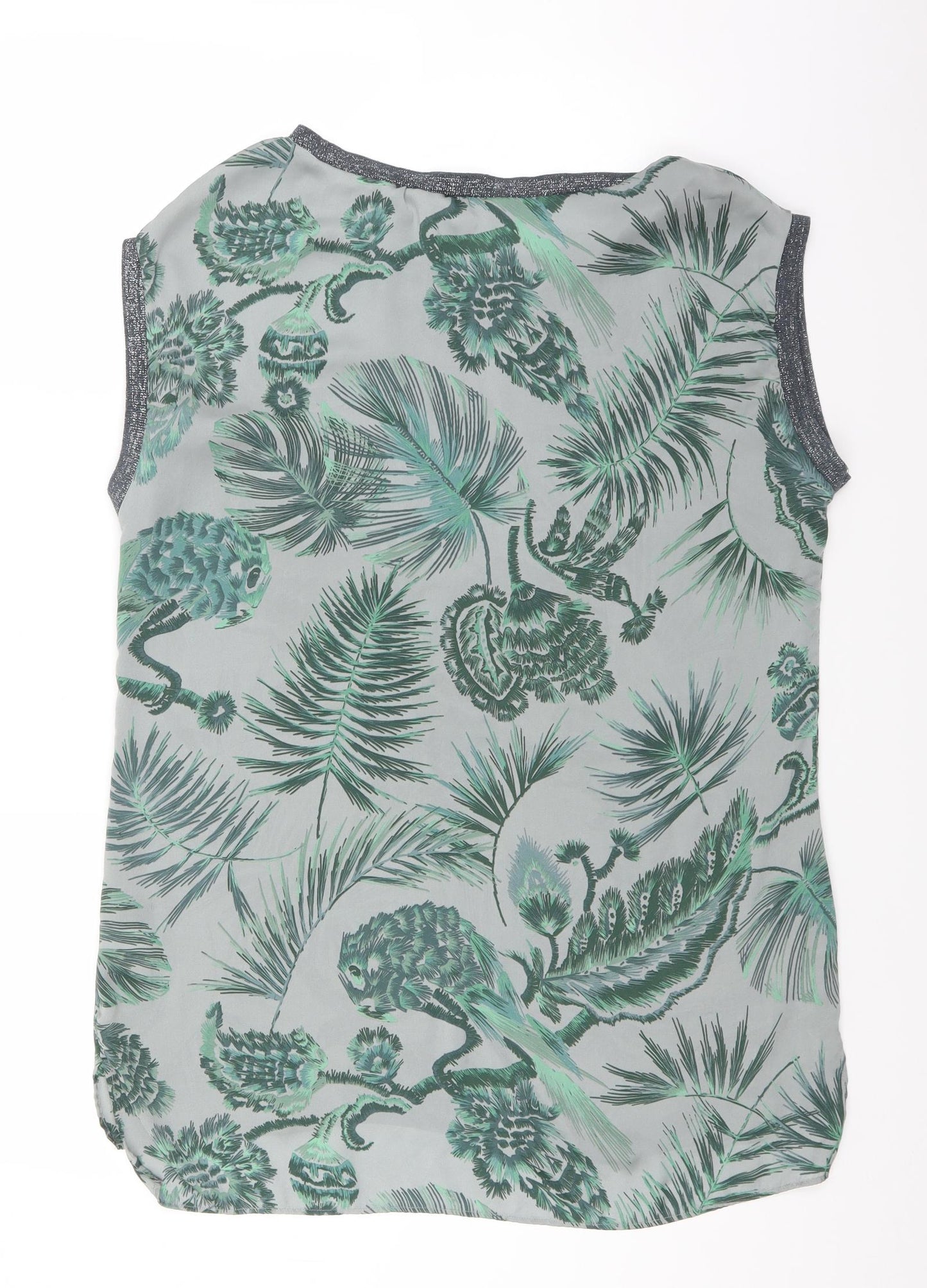 NEXT Womens Green Floral  Basic Blouse Size 16  - longline