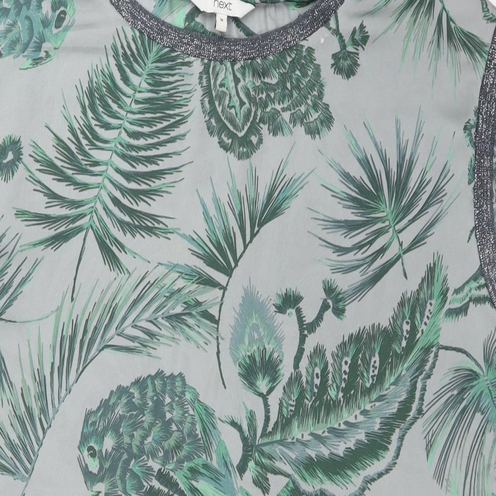 NEXT Womens Green Floral  Basic Blouse Size 16  - longline