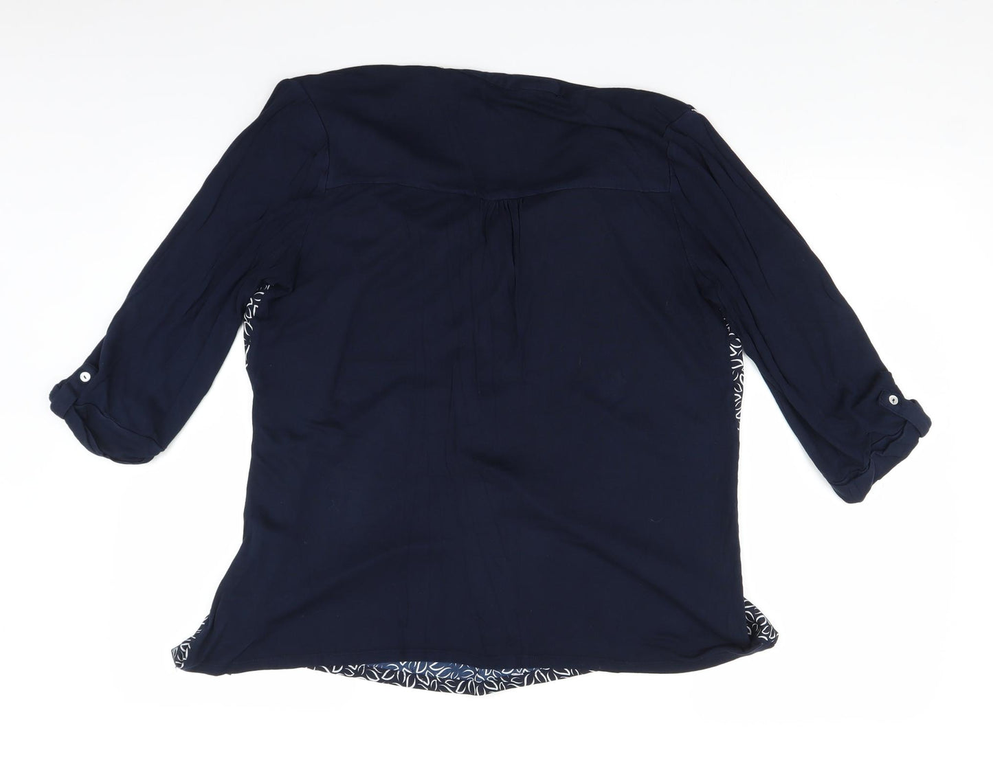 Debenhams Womens Blue Floral  Basic Blouse Size 16