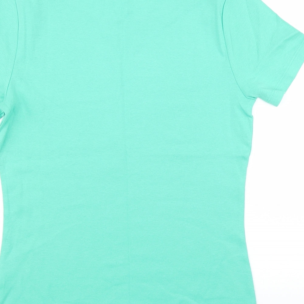 M&Co Womens Green   Basic T-Shirt Size 16