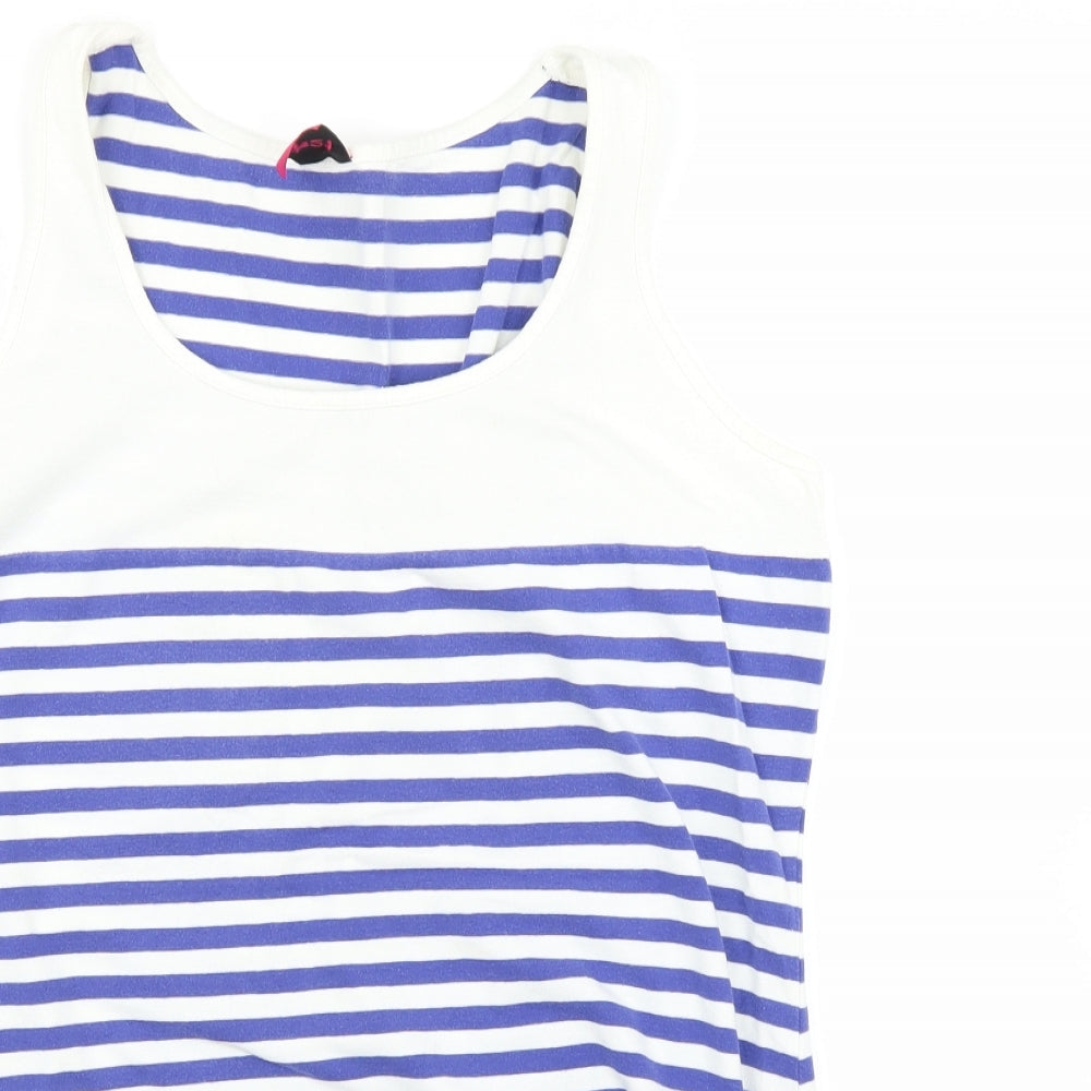 George Womens Blue Striped  Basic Tank Size 18