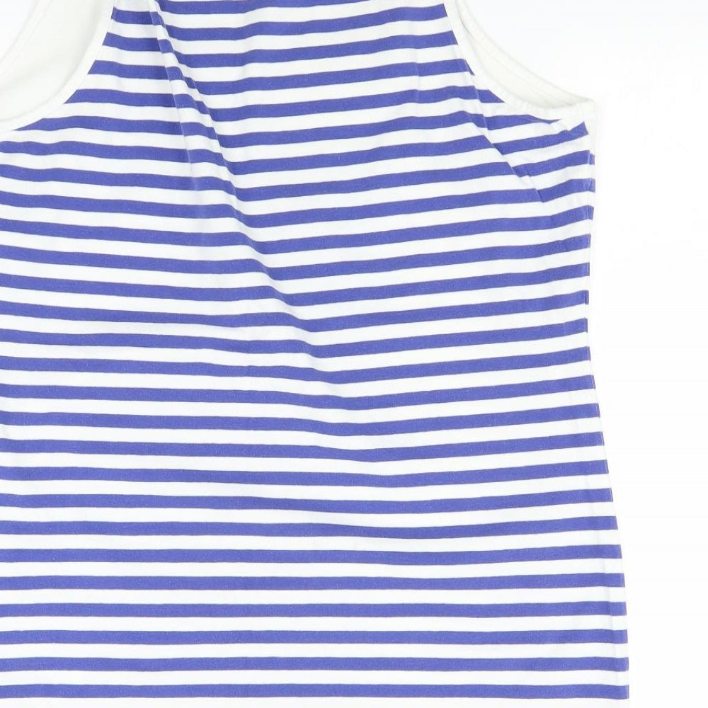 George Womens Blue Striped  Basic Tank Size 18