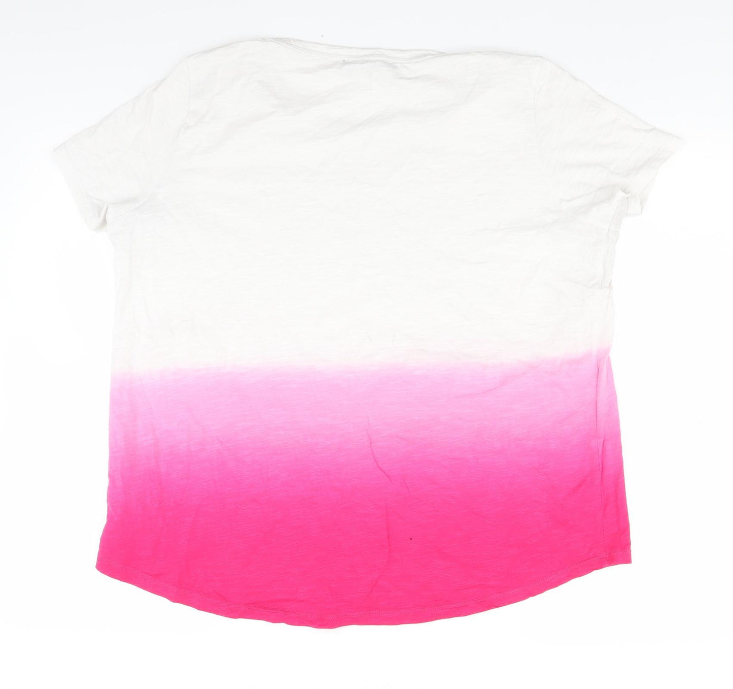 Marks and Spencer Womens White   Basic T-Shirt Size 16  - Ombre