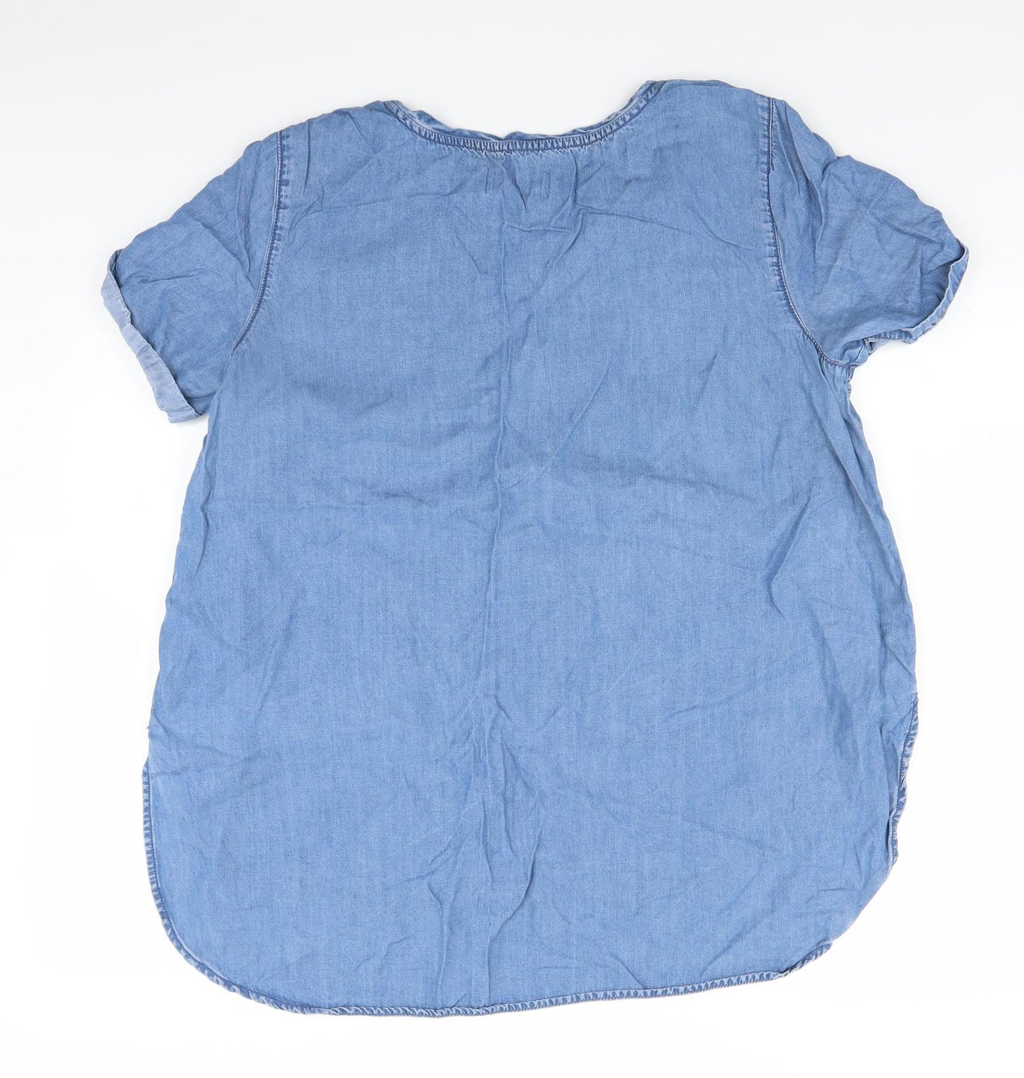 New Look Womens Blue  Denim Basic Blouse Size 16  - LONGLINE