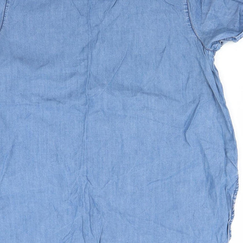 New Look Womens Blue  Denim Basic Blouse Size 16  - LONGLINE