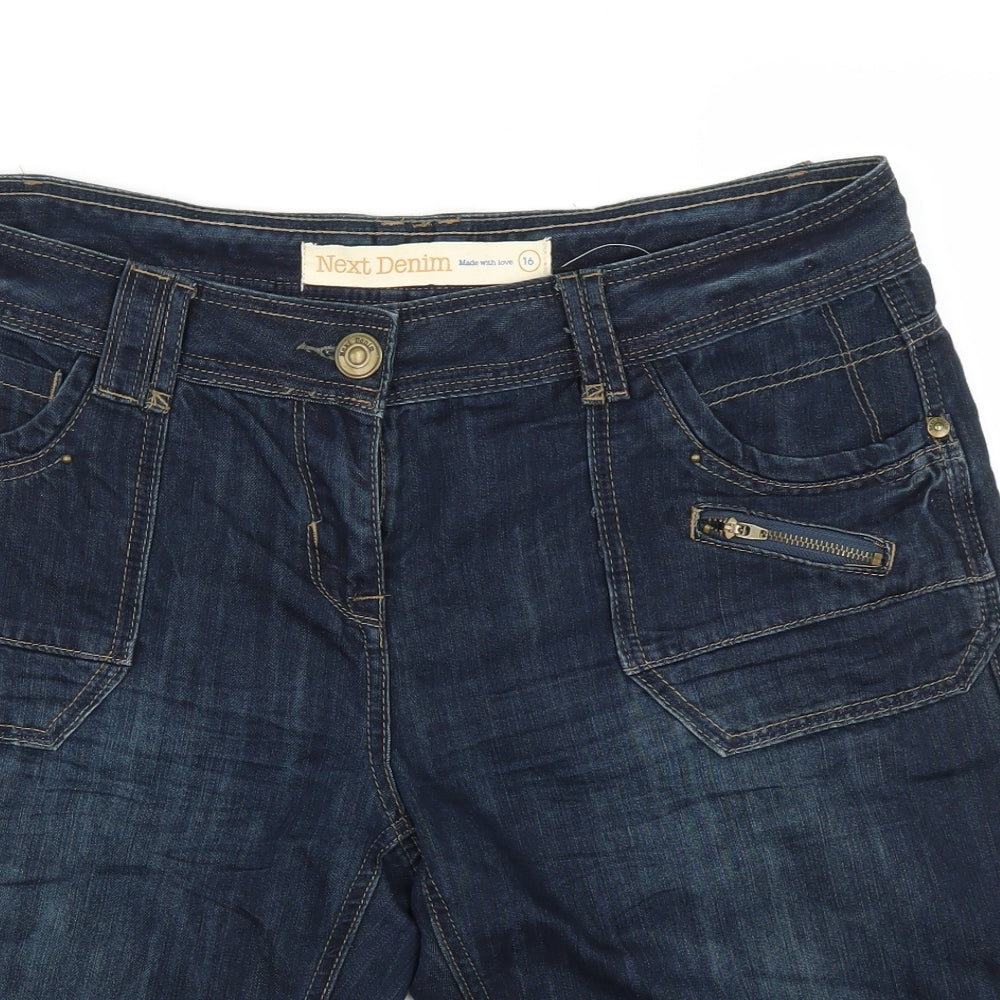 NEXT Womens Blue  Denim Bermuda Shorts Size 16