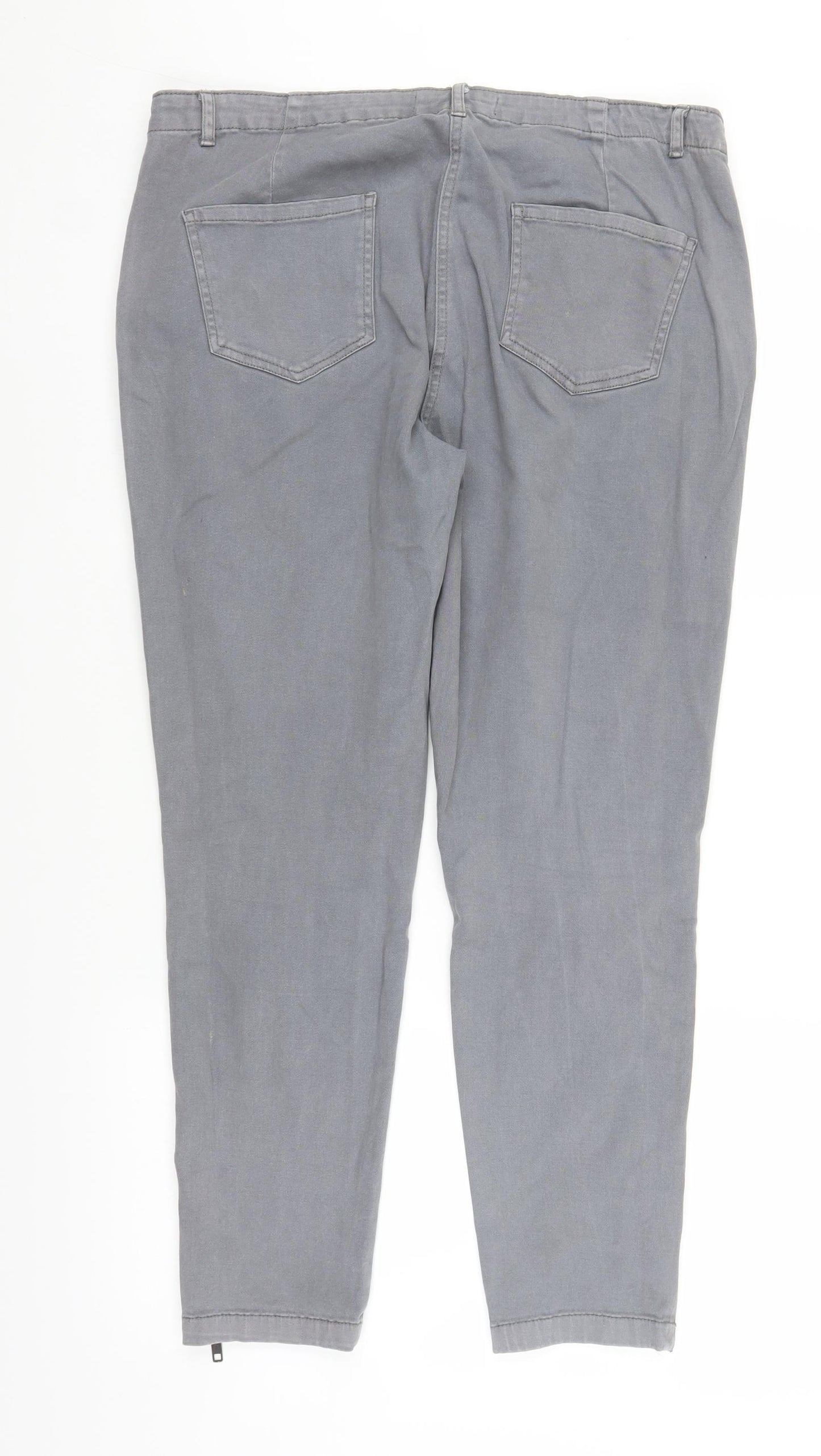 Dorothy Perkins Womens Grey  Denim Straight Jeans Size 16 L26 in