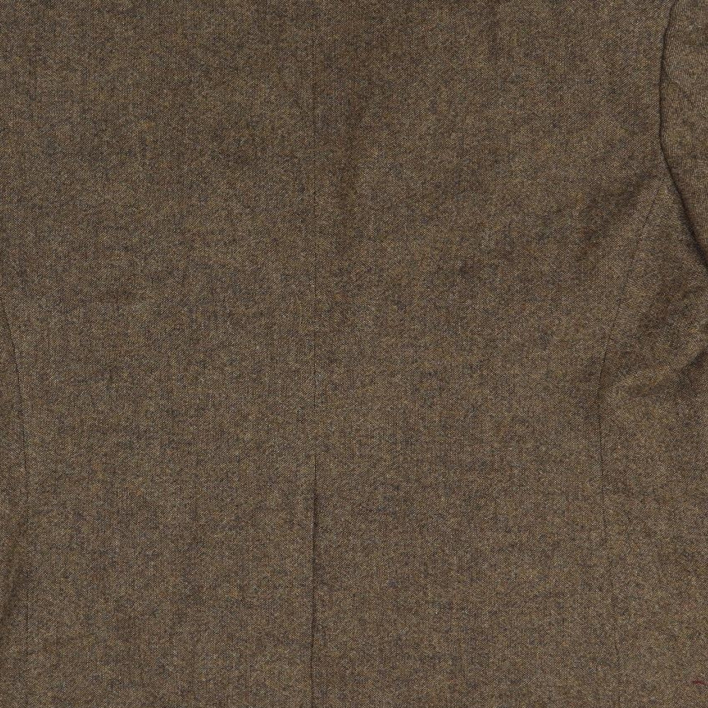 Marks and Spencer Mens Brown  Tweed Jacket Suit Jacket Size 44  - contrast collar
