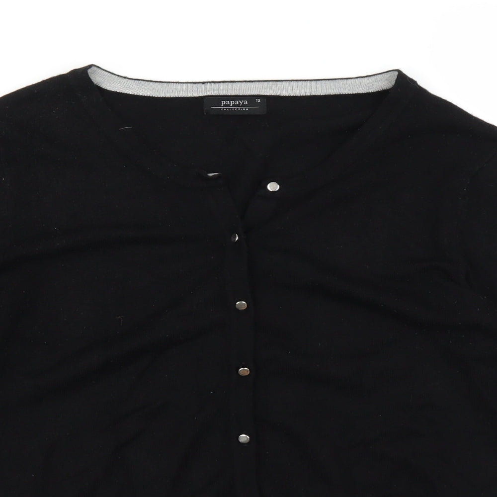 Papaya Womens Black   Cardigan Jumper Size 12