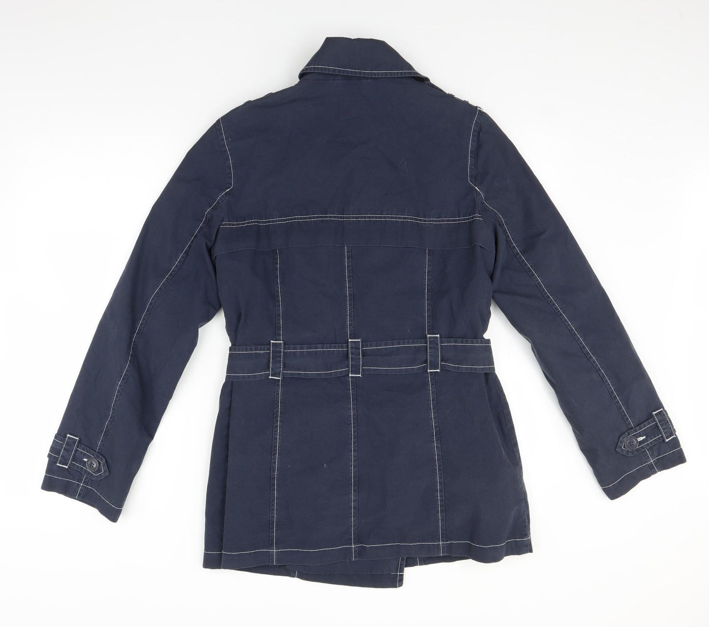 NEXT Womens Black  Canvas Overcoat Coat Size 12