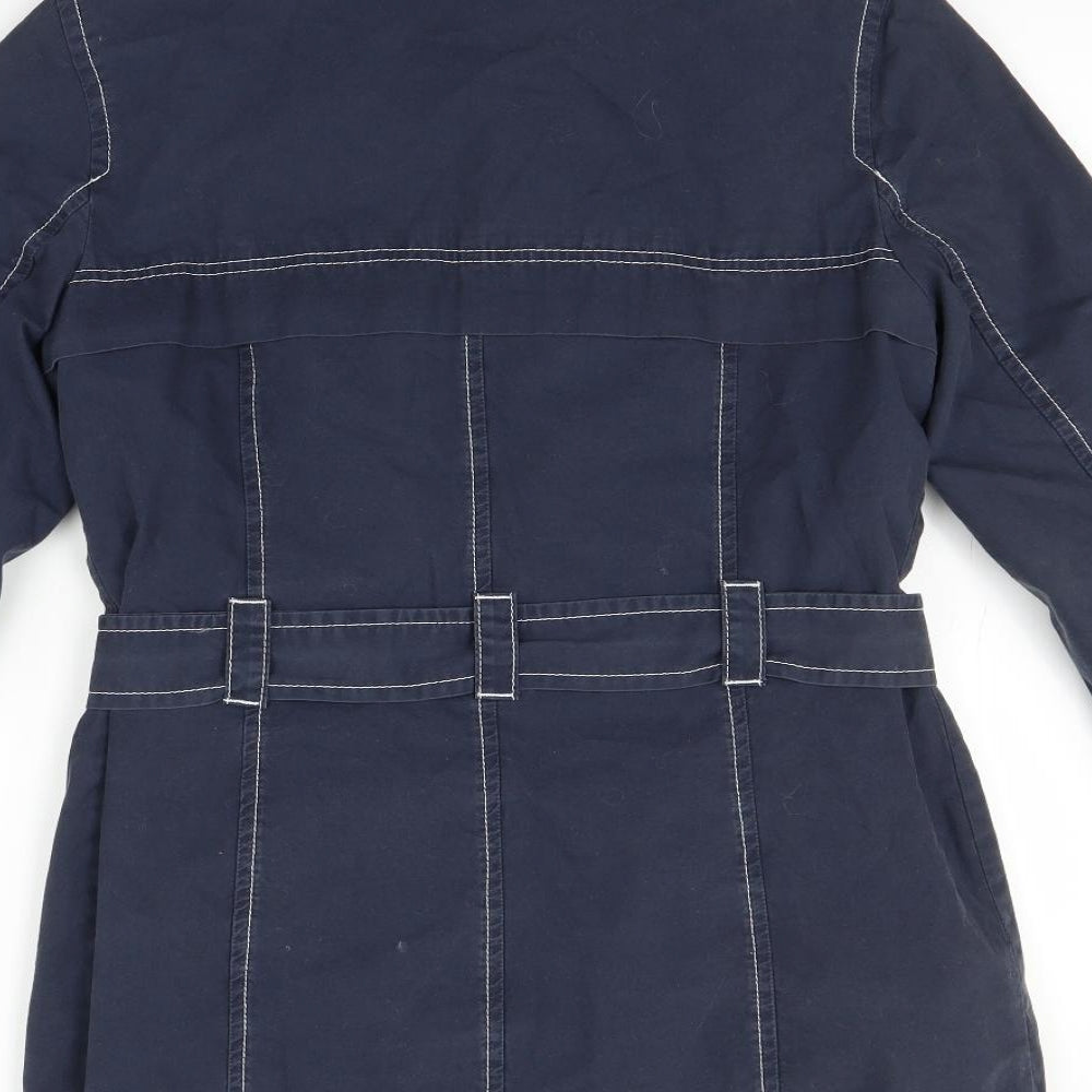 NEXT Womens Black  Canvas Overcoat Coat Size 12