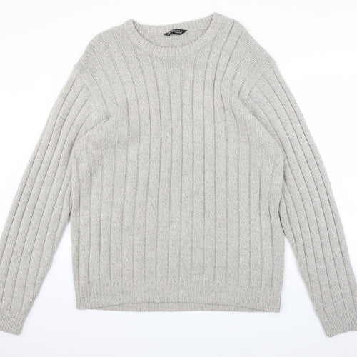 South Bay Mens Grey  Knit Pullover Jumper Size L