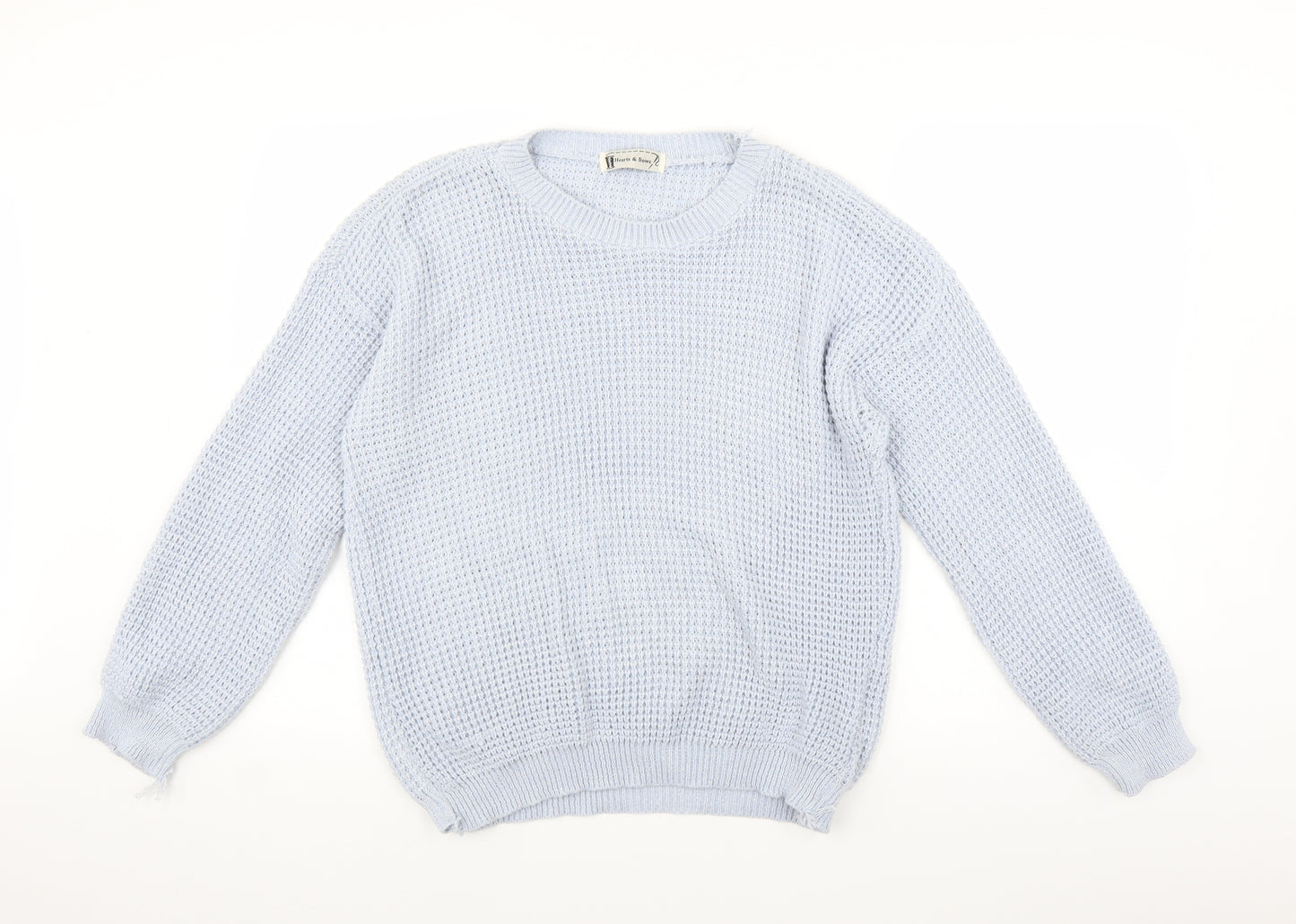 Hearts & Bows Womens Blue  Knit Pullover Jumper Size M