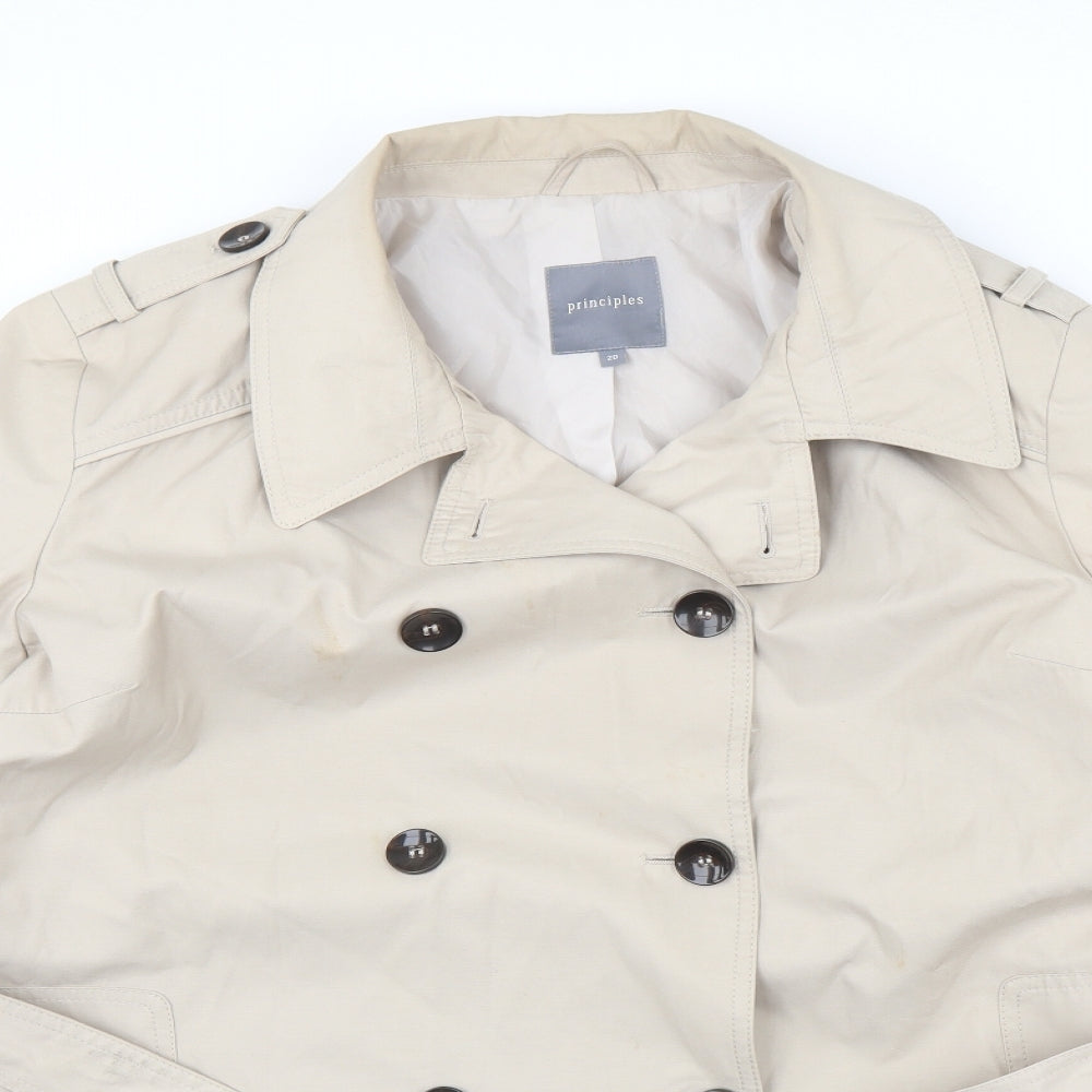 Principles Womens Beige   Overcoat Coat Size 20