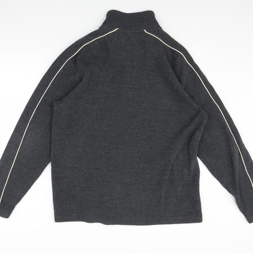Fred Perry Mens Grey  Knit Full Zip Sweatshirt Size L