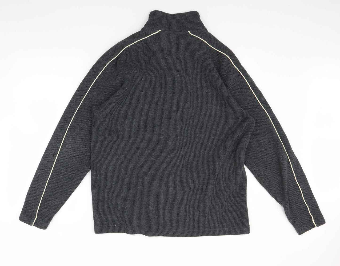 Fred Perry Mens Grey  Knit Full Zip Sweatshirt Size L