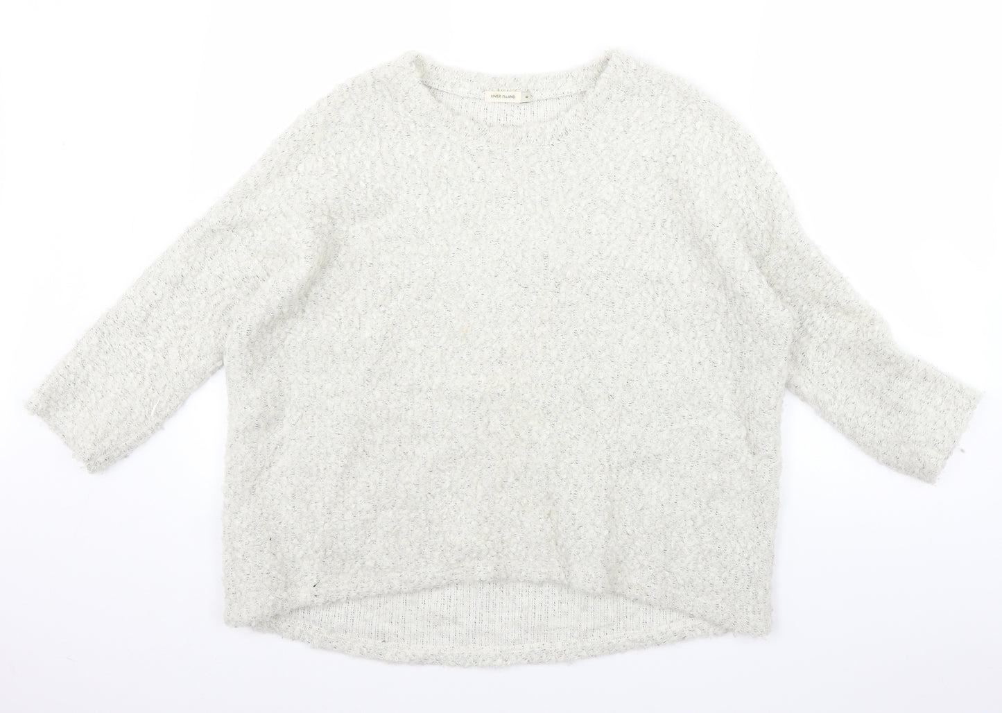 River Island Womens White  Knit Pullover Jumper Size 8