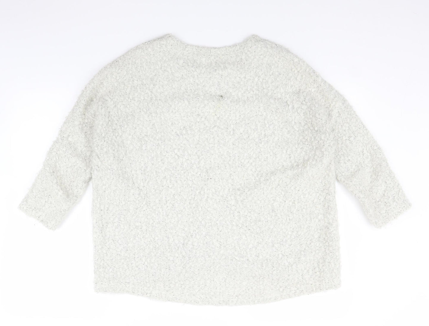 River Island Womens White  Knit Pullover Jumper Size 8
