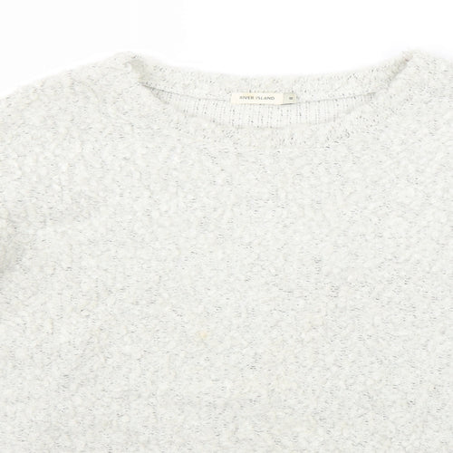River Island Womens White  Knit Pullover Jumper Size 8