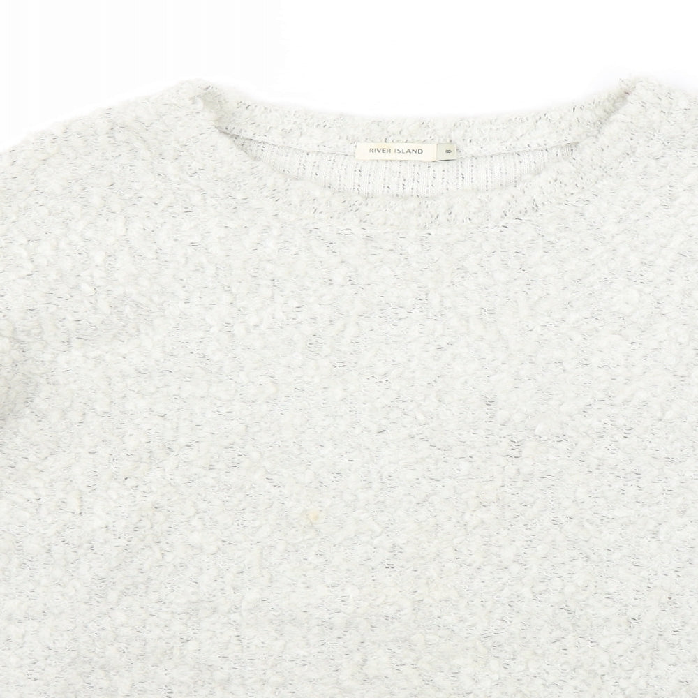 River Island Womens White  Knit Pullover Jumper Size 8