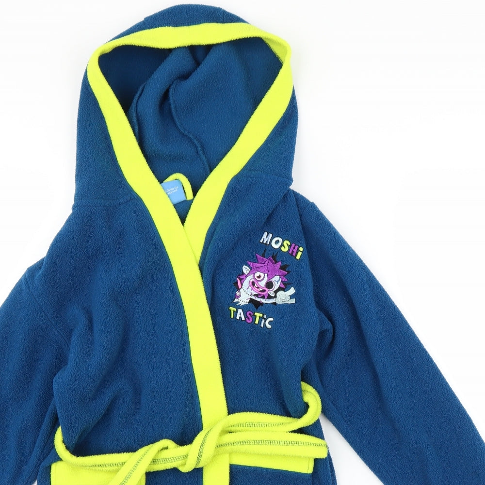 Matalan Boys Black Solid   Robe Size 8-9 Years  - Moshi Monsters