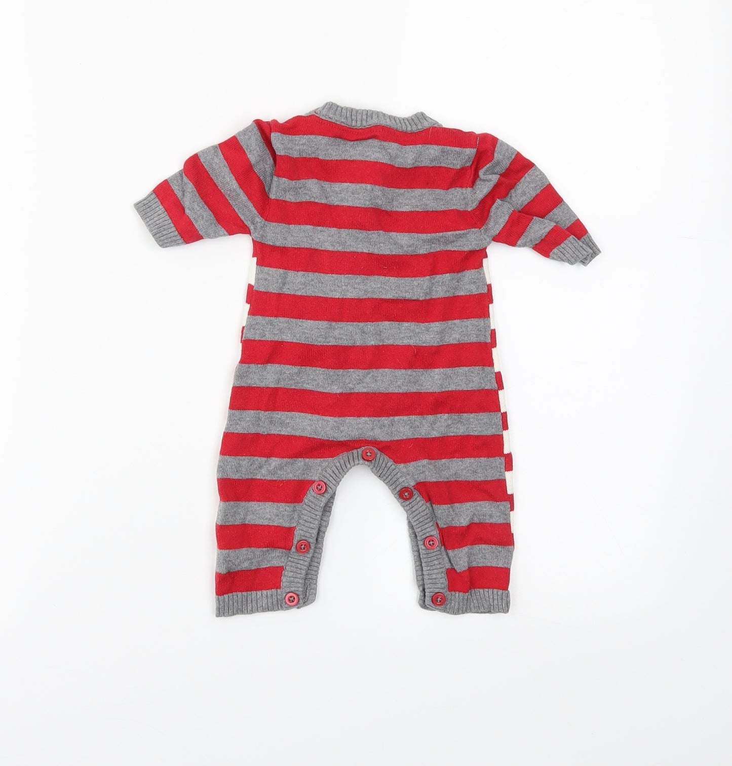 George Baby Grey Striped  Babygrow One-Piece Size Newborn