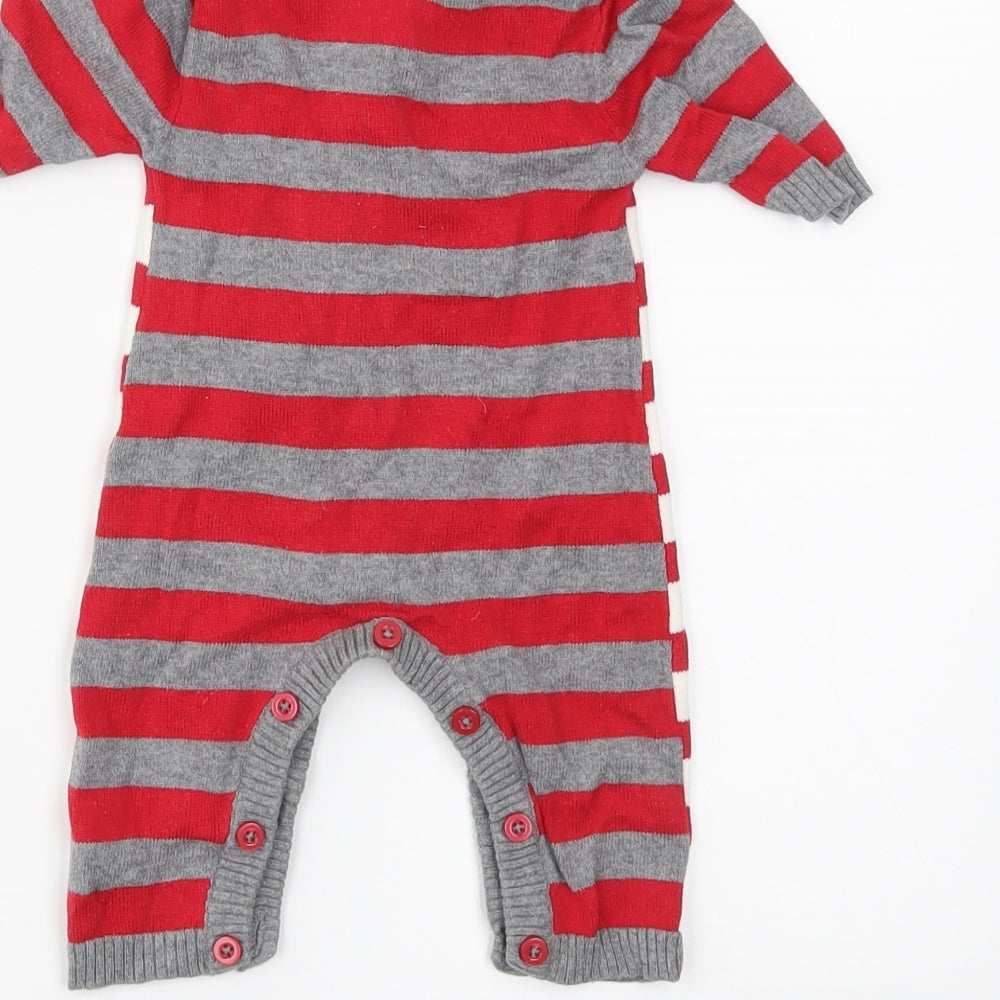 George Baby Grey Striped  Babygrow One-Piece Size Newborn