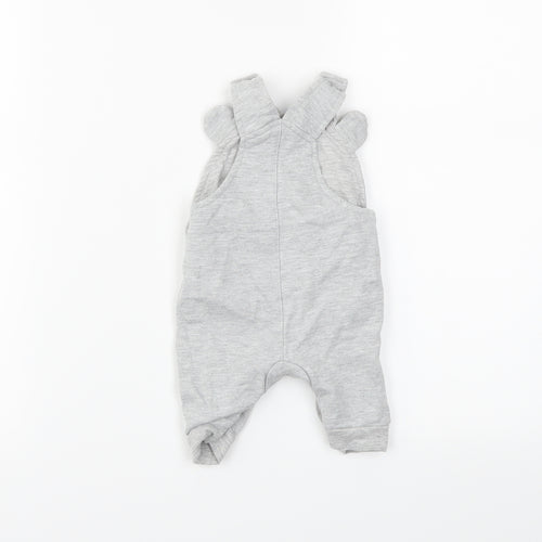 Earlydays Boys Grey   Dungaree One-Piece Size Newborn