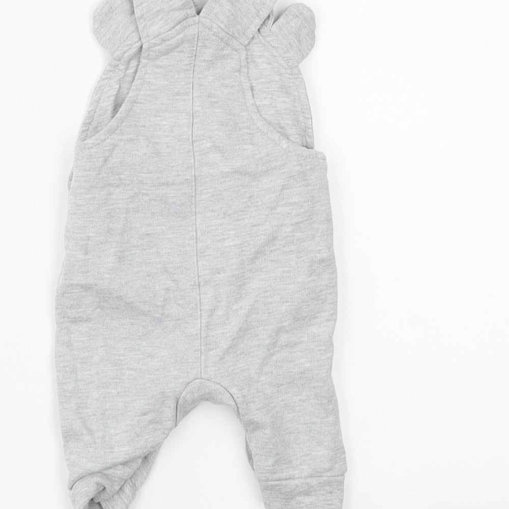 Earlydays Boys Grey   Dungaree One-Piece Size Newborn