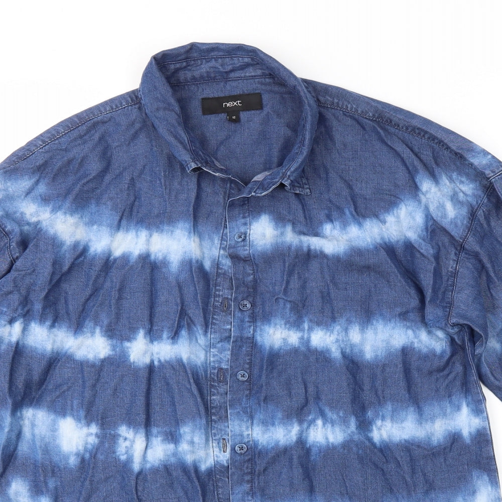 NEXT Womens Blue   Basic Button-Up Size 12