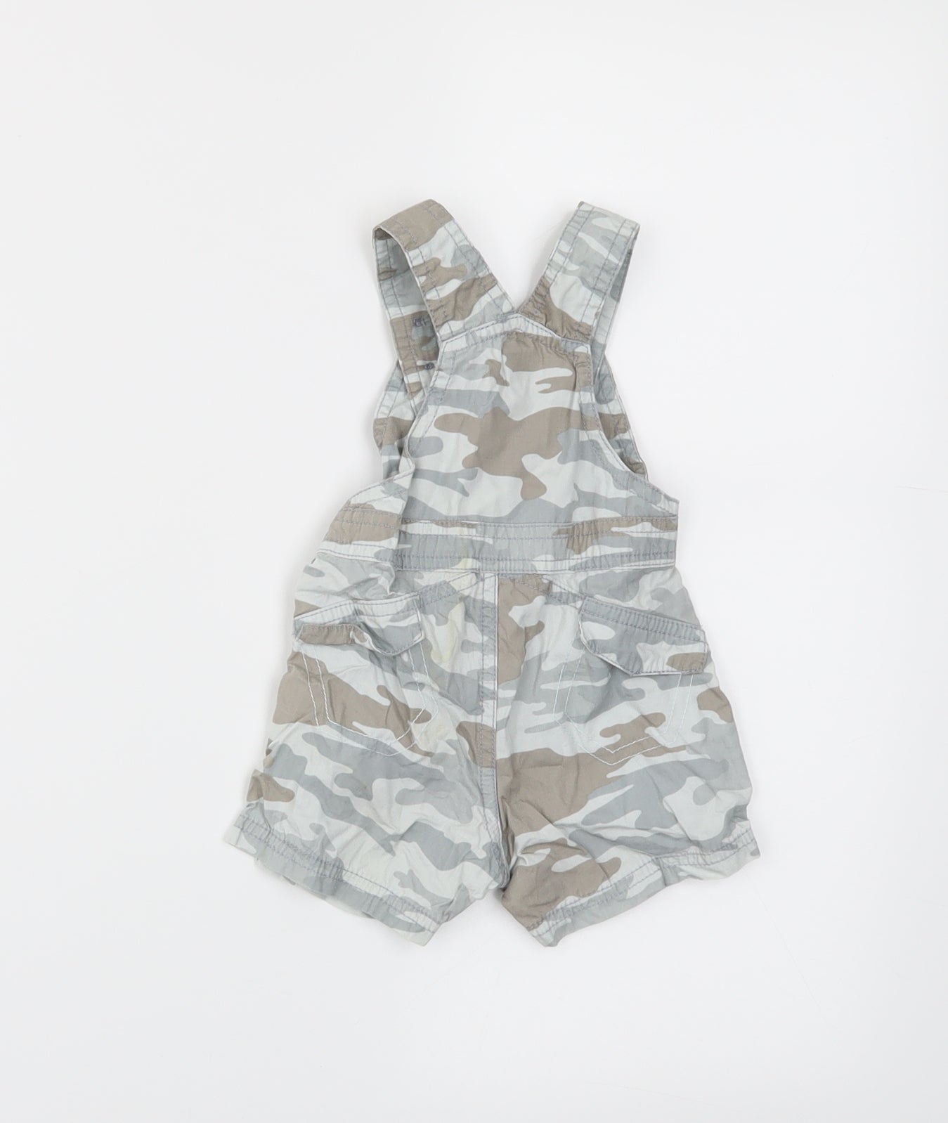 NEXT Boys Grey Camouflage  Dungaree One-Piece Size Newborn