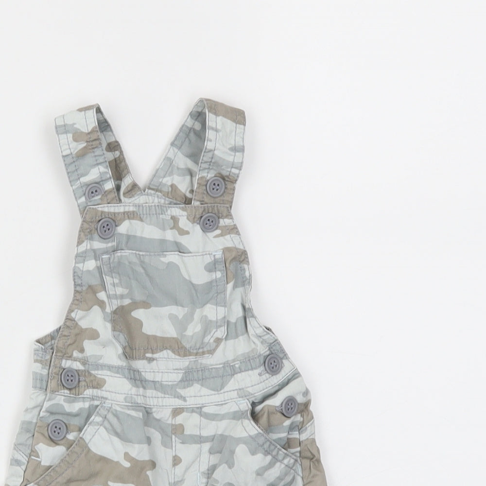 NEXT Boys Grey Camouflage  Dungaree One-Piece Size Newborn