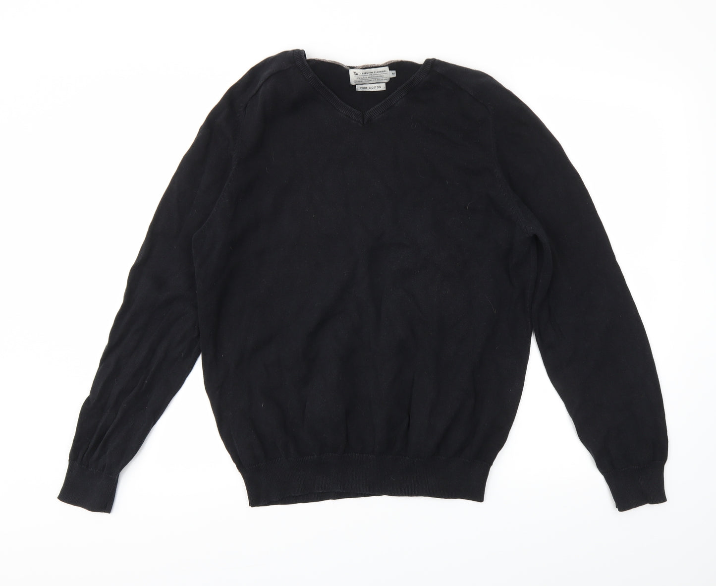 TU Mens Black   Pullover Jumper Size M