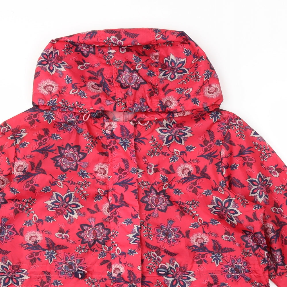 George Womens Pink Floral  Rain Coat Coat Size S