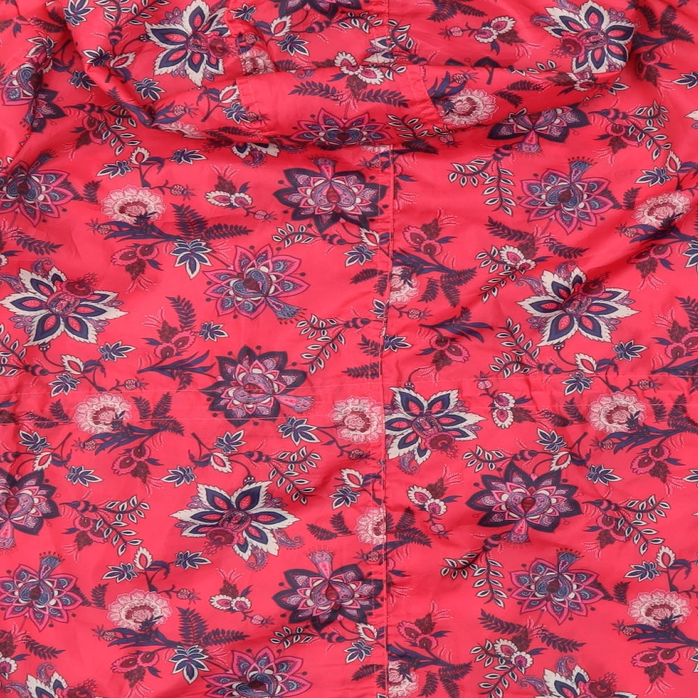 George Womens Pink Floral  Rain Coat Coat Size S