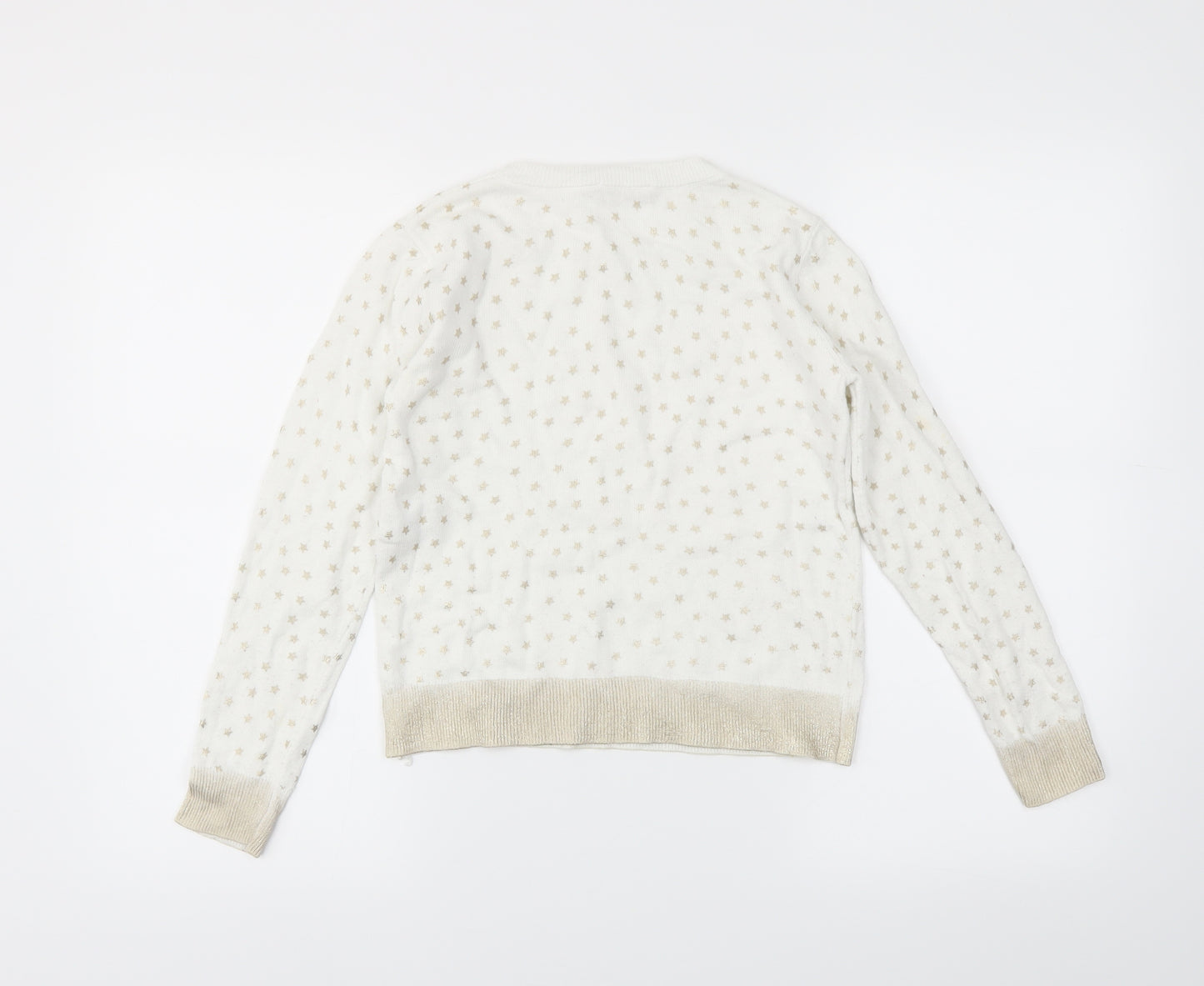 mintie Girls White   Pullover Jumper Size 10 Years